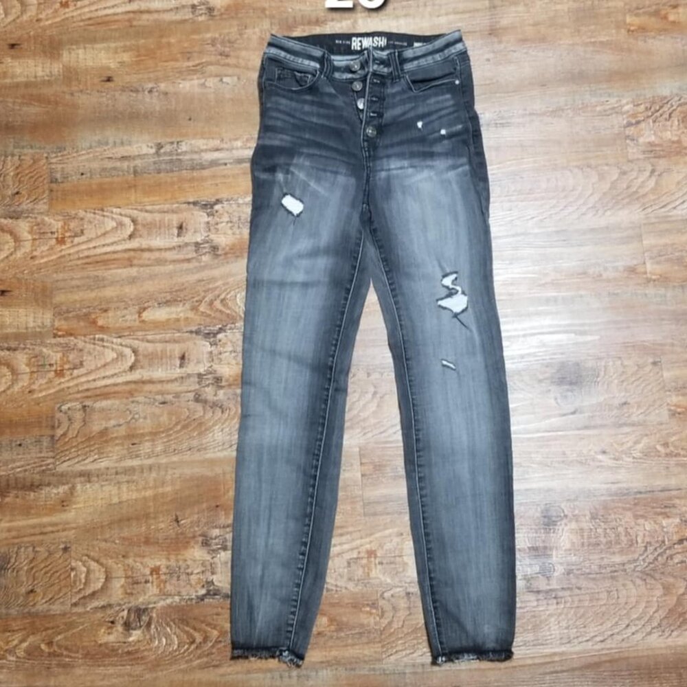 Rewash Jean Size 26 Distressed Button Fly High Waist Grunge
